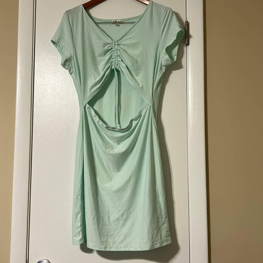 Green Open front dress